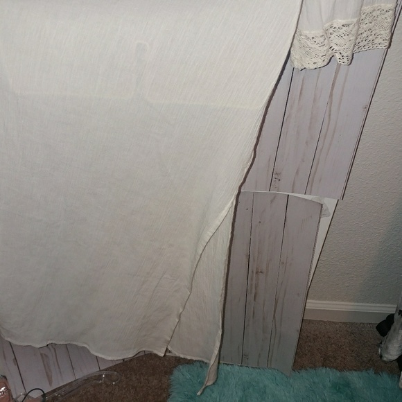 Boston Proper • 100% Cotton Boho Long Duster Length Maxi Beach Crochet Dress 12 - Picture 7 of 8